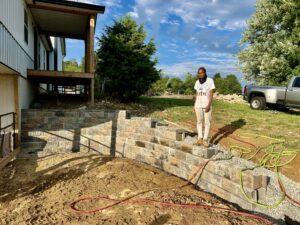 Retaining-Wall_Greenville-OH_Rural-Farmland (progress photo)